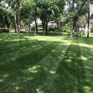 Striped lawn maintained by Volz Lawn & Landscape in Spring Hill, KS